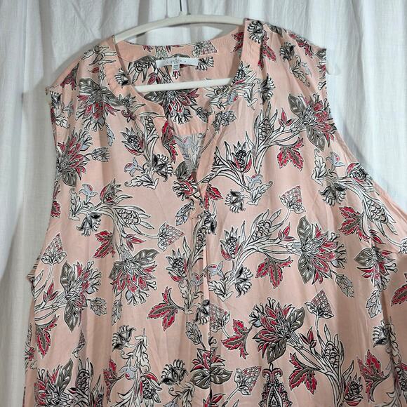 Fever plus size 3x sleeveless pink mini dress tunic Aline floral lightweight NEW - Picture 6 of 14